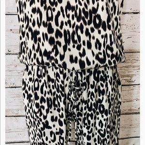 Leopard Strapless off the shoulder jumpsuit